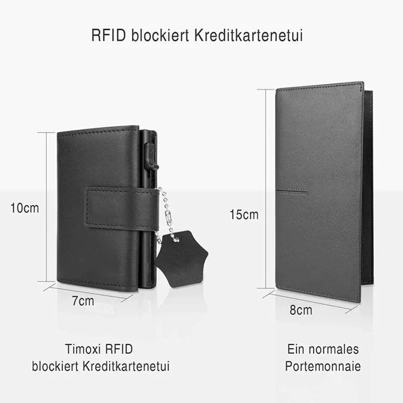 Мужской бумажник с держателем для трекера Rfid алюминиевый держатель карт зажимом денег кошелек монет маленький кожаный