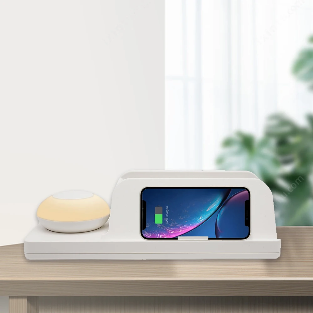 New Design Touch Sensor Bedside Wireless Charging Table Led Night Light Lamp With Usb Port For Phone
