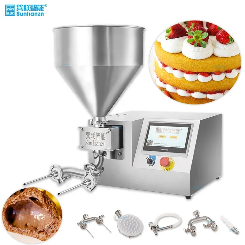Semi Automatic Sandwich Puff Pastry Birthday Fruit Cup Cake Bread Filling Machine