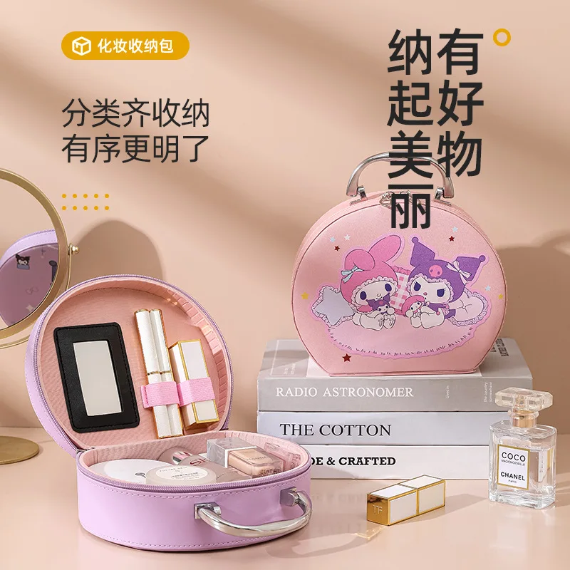 Sanrioed Handcarry Semi-circular Makeup Bag Skincare Products Storage Bag Waterproof Portable Cosmetic Case