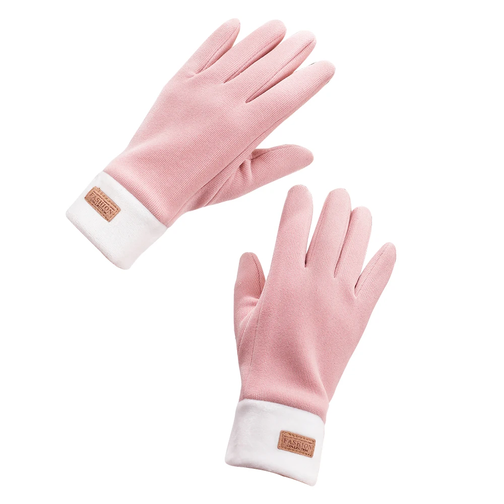 Fashion thermal gloves Autumn/winter ladies cycling touch screen gloves driving clothing matching gloves