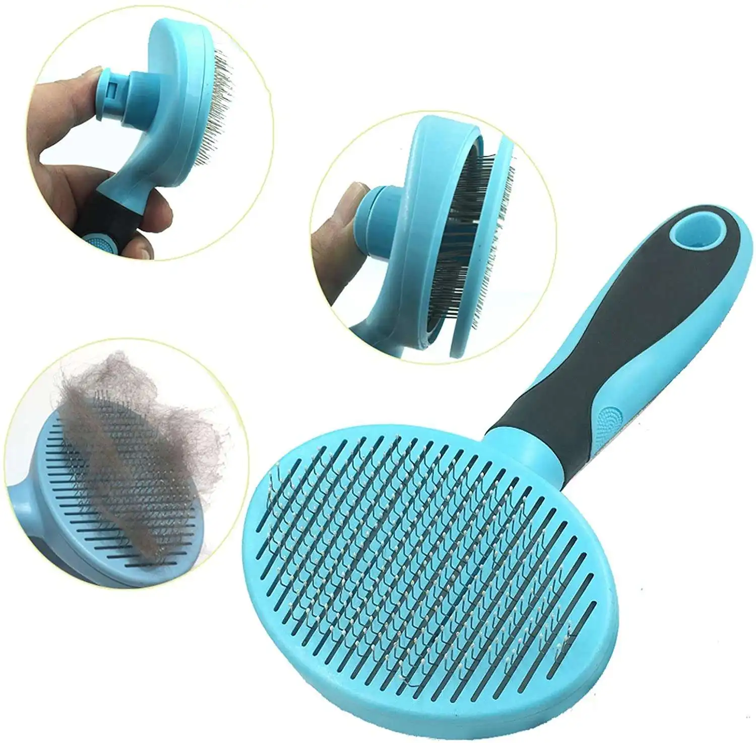 Pet comb one-click hair removal self-cleaning comb to remove floating hair broken hair cat dog comb cleaning beauty brush