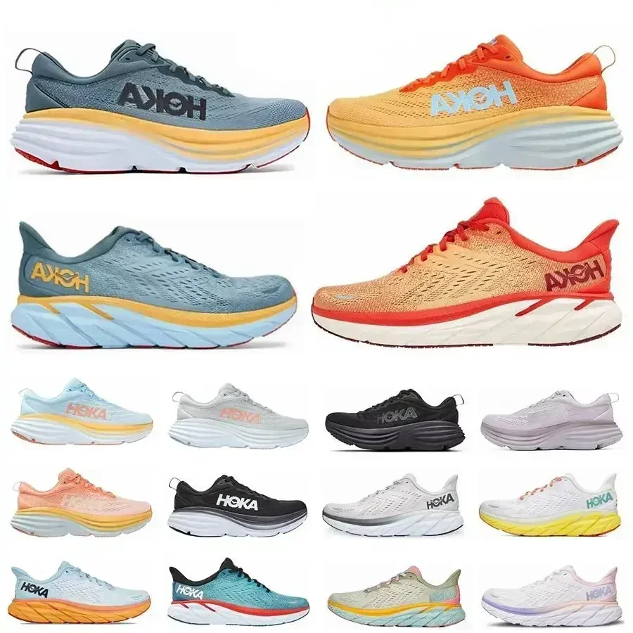 Hokas Shoes One Carbon Running Carbon Outdoor Men Women Bondi 8 Lightweight Cushioning Long Runner Shoe Lifestyle