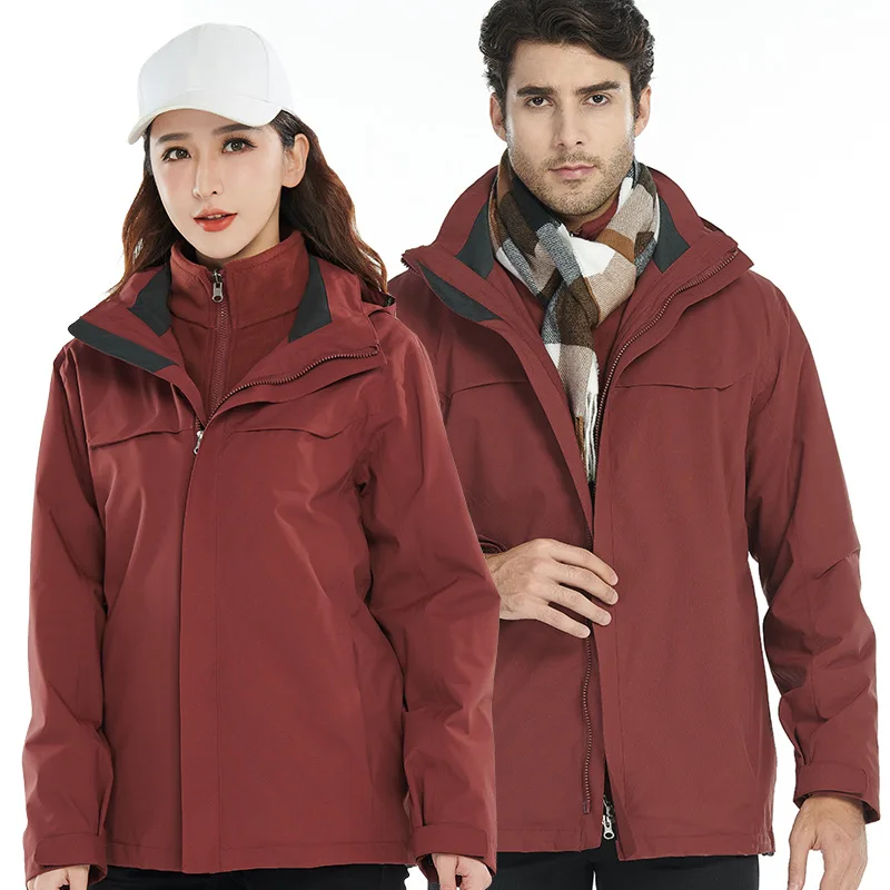 Manufacturers  ski jacket men  sports winter jacket three in one coat waterproof snow wear outdoor jacket