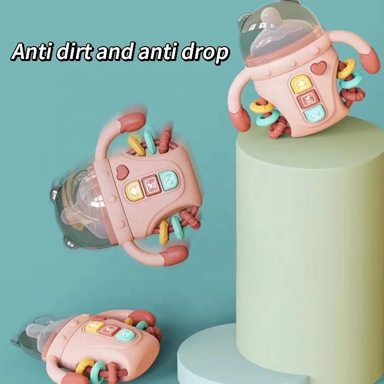 Baby Educational Toys Milk Bottle Shape Silicone Pacifier Music Rattle Toys Early Learning Baby Electric Toys