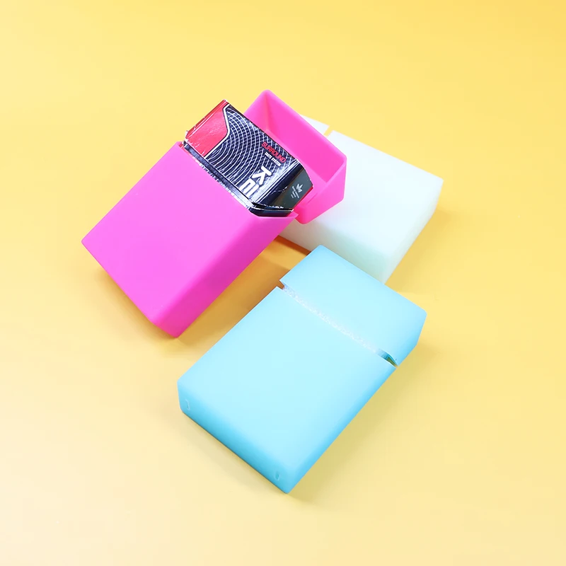 UKETA customized portable plastic case waterproof soft cigarette pack silicone cigarette box for 20pcs
