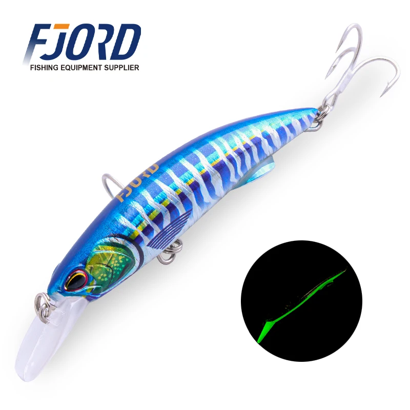 FJORD Best Selling 90mm 40g Hard Minnow Fishing Lure OEM Hard Plastic for Bass Species for River Fishing