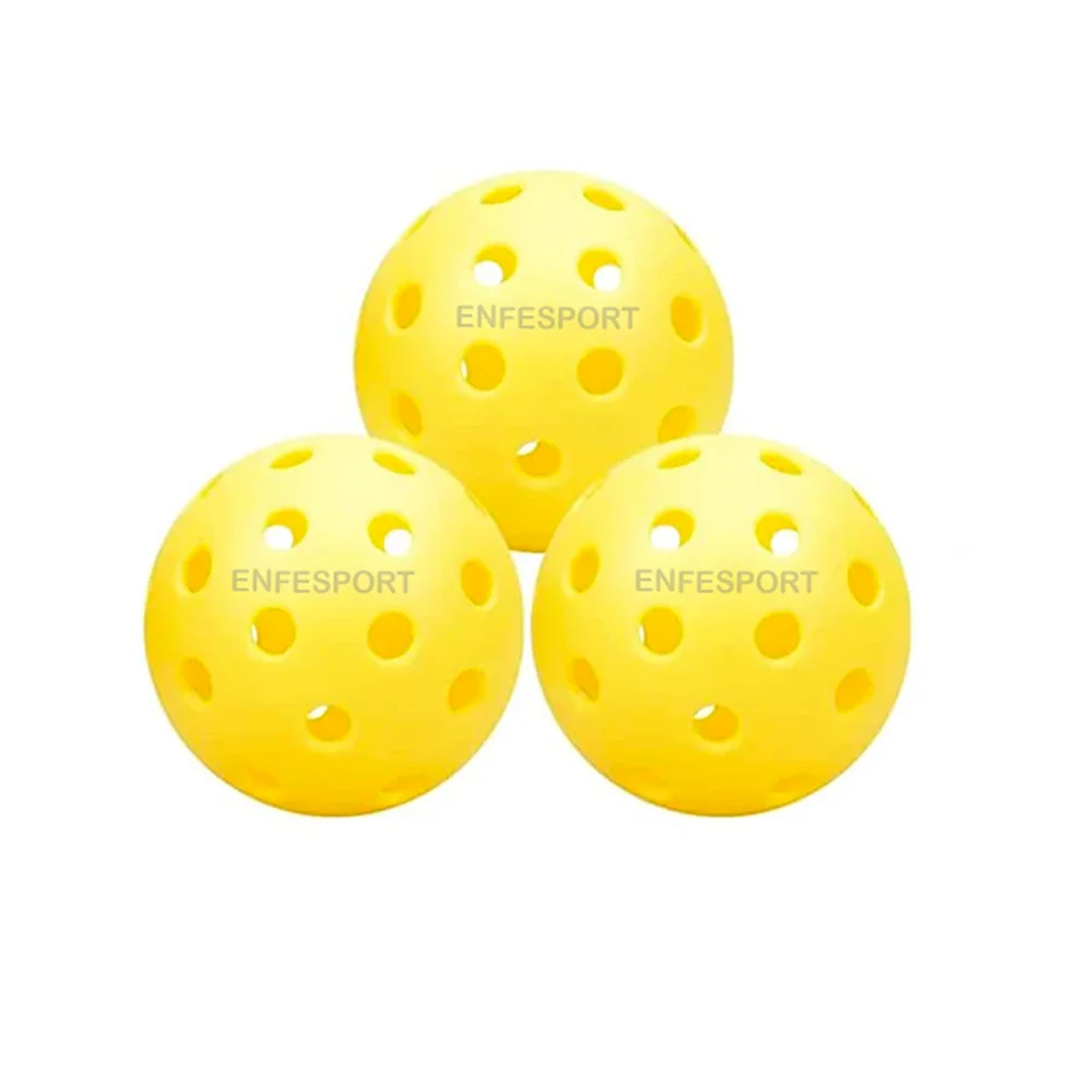 Enfesport custom color 74mm pickle ball toy training indoor outdoor 26/40 holes plastic pickleball ball