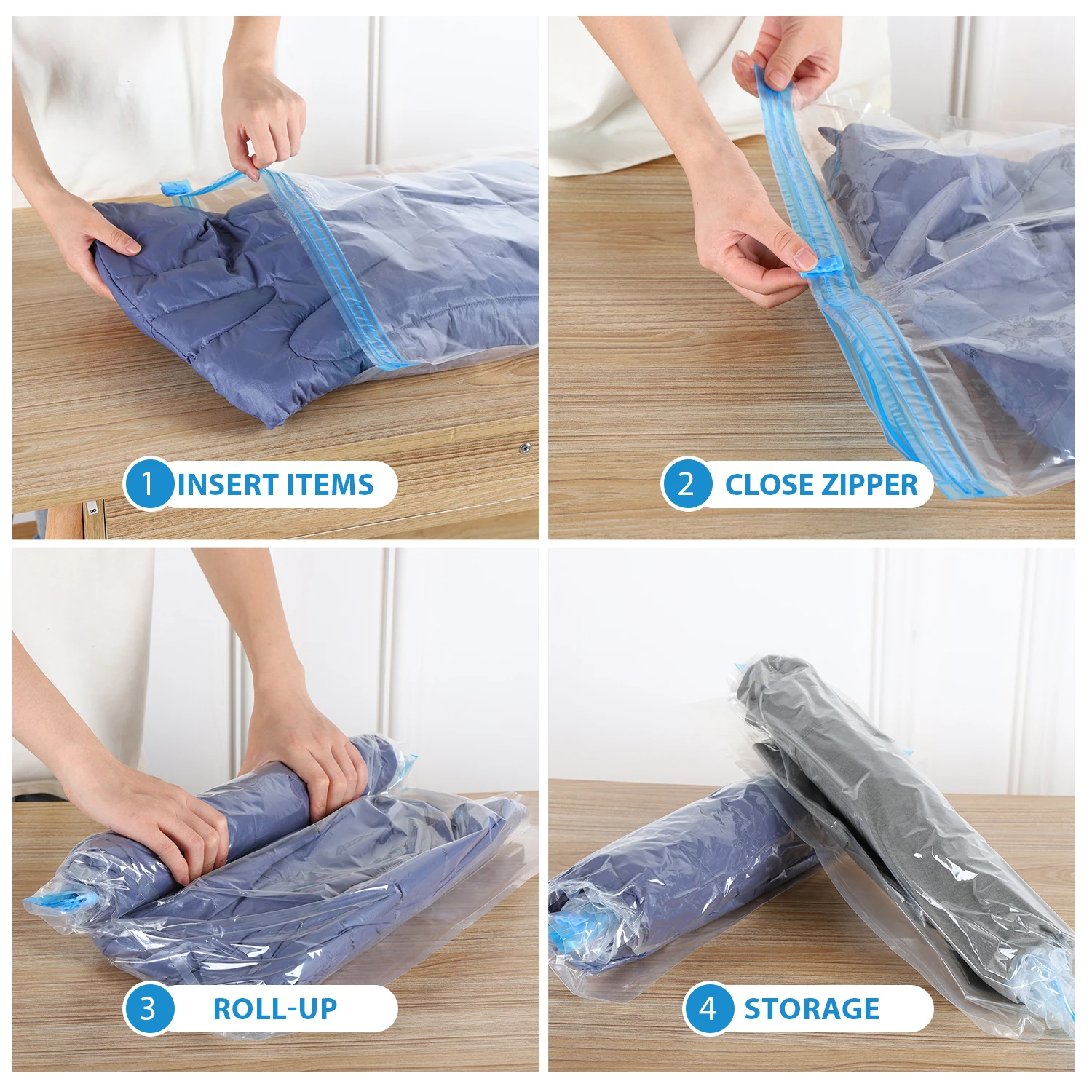 
Vacuum Storage Bags to Space Saver 80% for Clothes Vacuum Compression Storage Bags for saving space 
