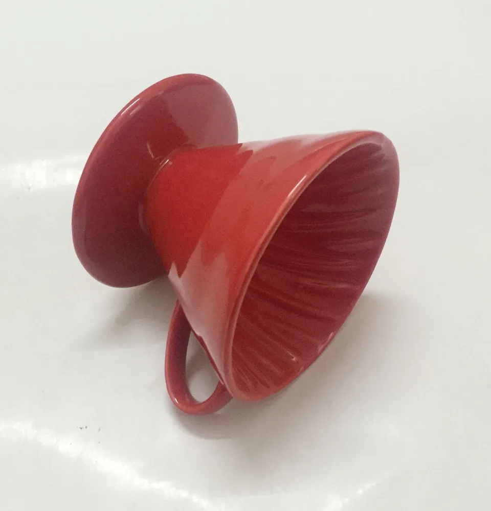 Coffee Slow Brewing Accessories  Red Ceramic Coffee Dripper Artisan Series  for Home Office and Cafe