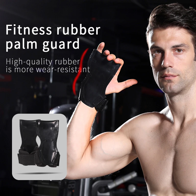 Weight Lifting Hand Grips Workout Pads with with Built in Adjustable Wrist Support Wraps for Power Lifting Pull Up Fitness Gym
