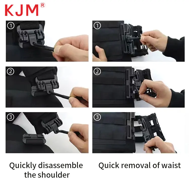 Tactical Accessories Manufacturer Black Molle Clip Tactical Quick Release Buckle Pom Plastic Buckles for Tactical Vest