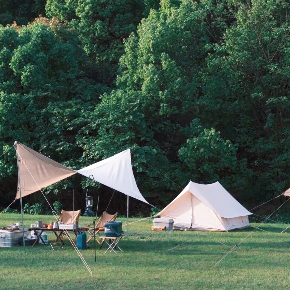 2.6x2.1m Cotton canvas cabin tents scout patrol 2 person 4 season outdoor camping tent