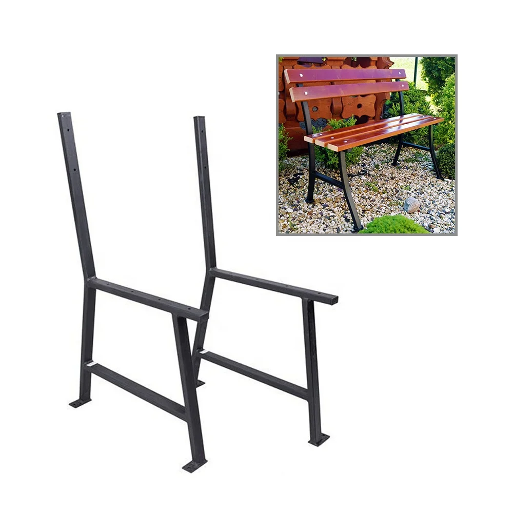 Garden Bench Legs Wrought Iron Steel Chair Legs Heavy Duty Black Outdoor Bench Legs Furniture Frame Bench Frame