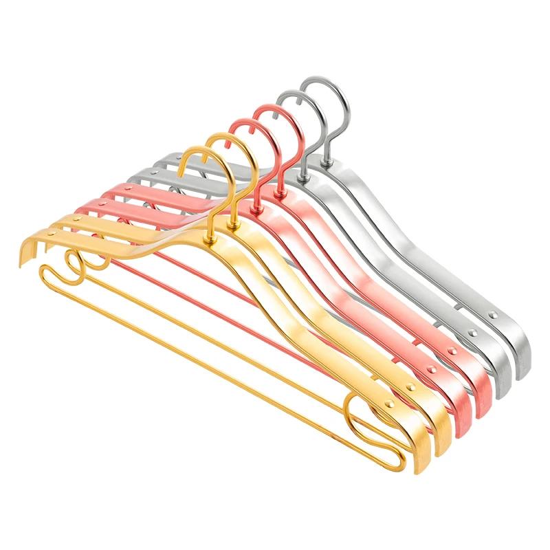 Wholesale price Garment Hangers for clothing solid aluminum Clothes Metal Hanger