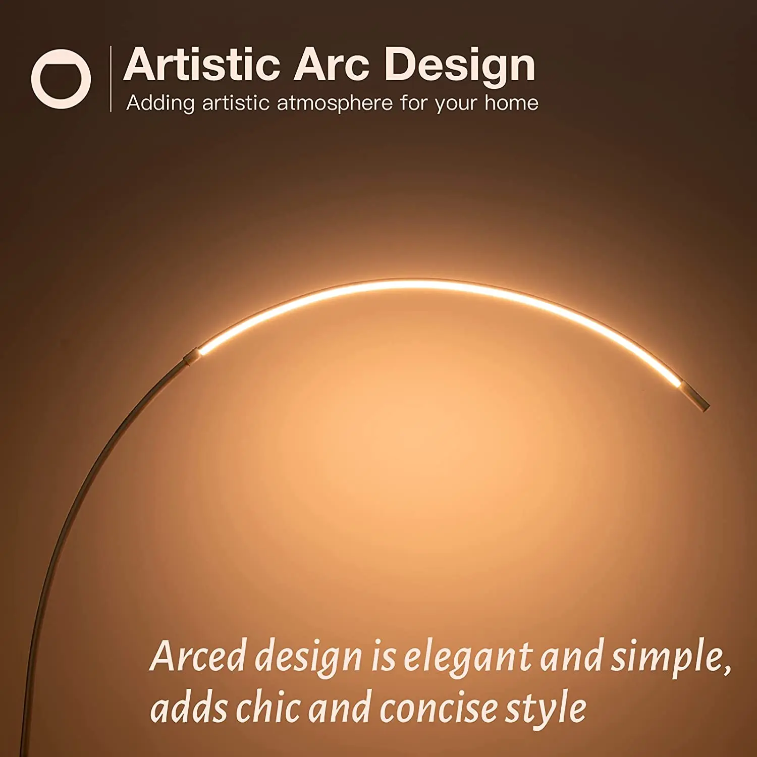 LED Arc Floor Lamp with Remote Control, Stepless Color temperatures and Brightness, Standing Lamp Dimmable Light Arching from Be