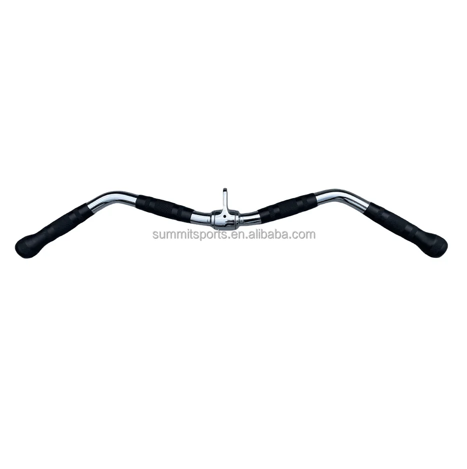 Hot Sale Lat Bar Cable Machine Attachment Curl Pulldown Bar with Rotation Rubber Handle For Gym fitness