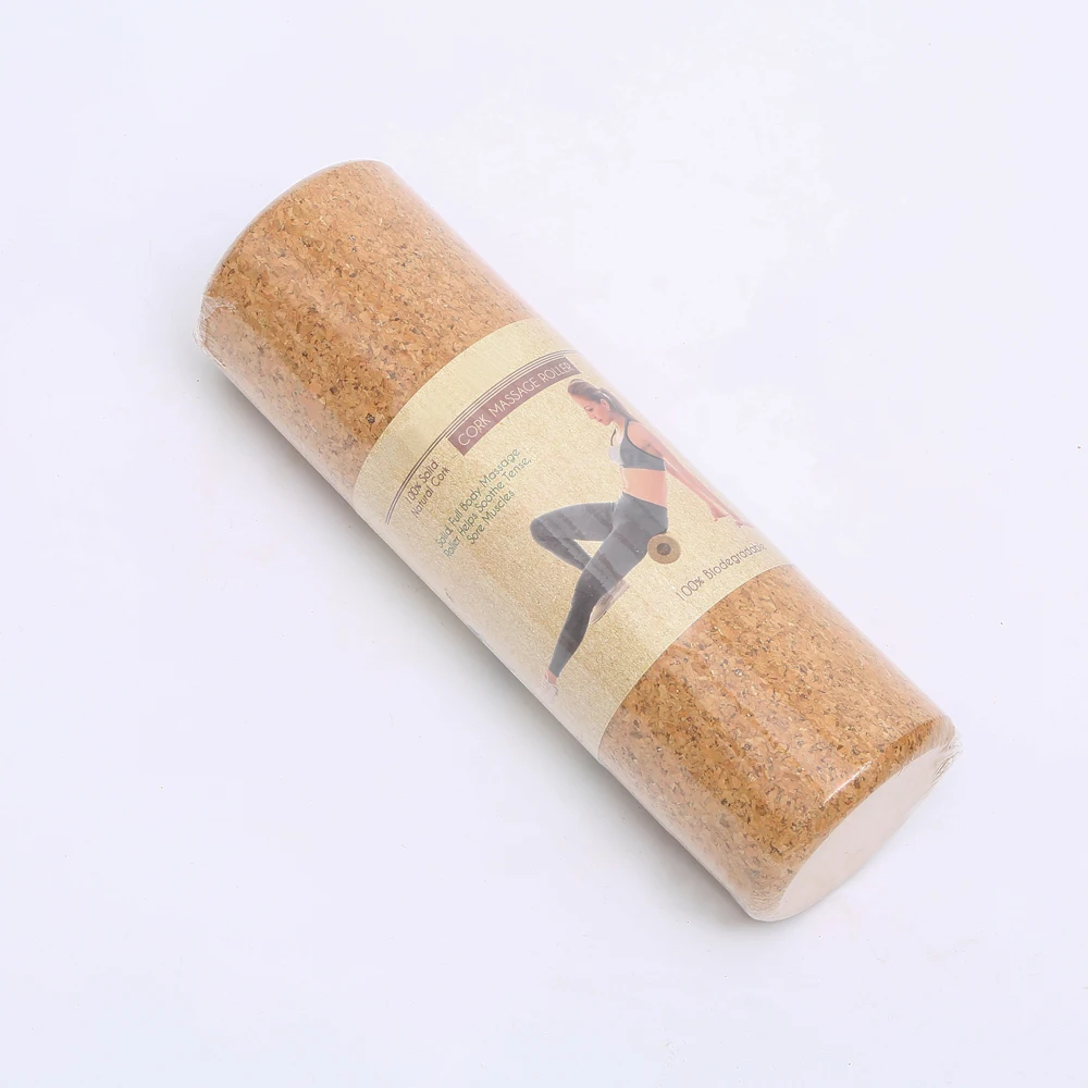 Wholesale Stretch Logo Sports Stretching Gym Training Fitness Yoga Roller Cork Wheel