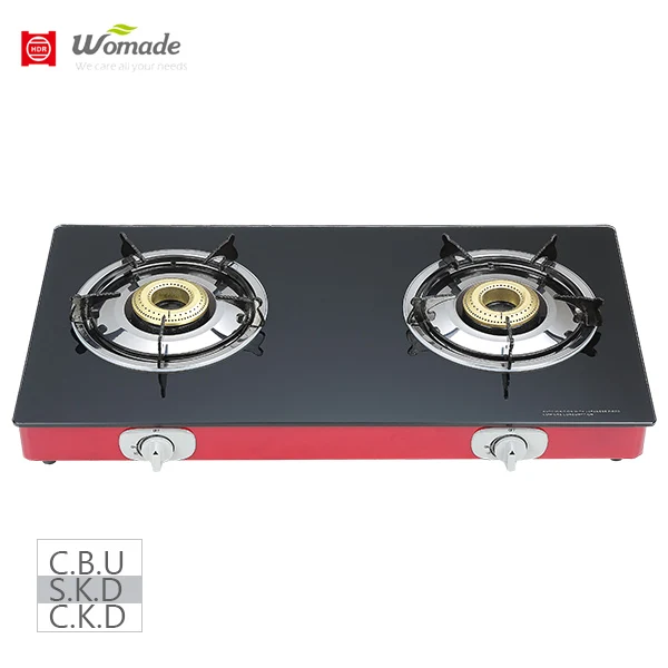 Glasstop 2 burners gas stove colorful body hot sell model for India/Nepal market gas cooker cylinder LPG table top cooker
