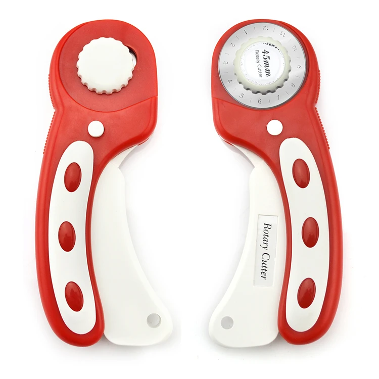 45mm Blade Rotary Cutter For Cutting Cloth Red with White Handle