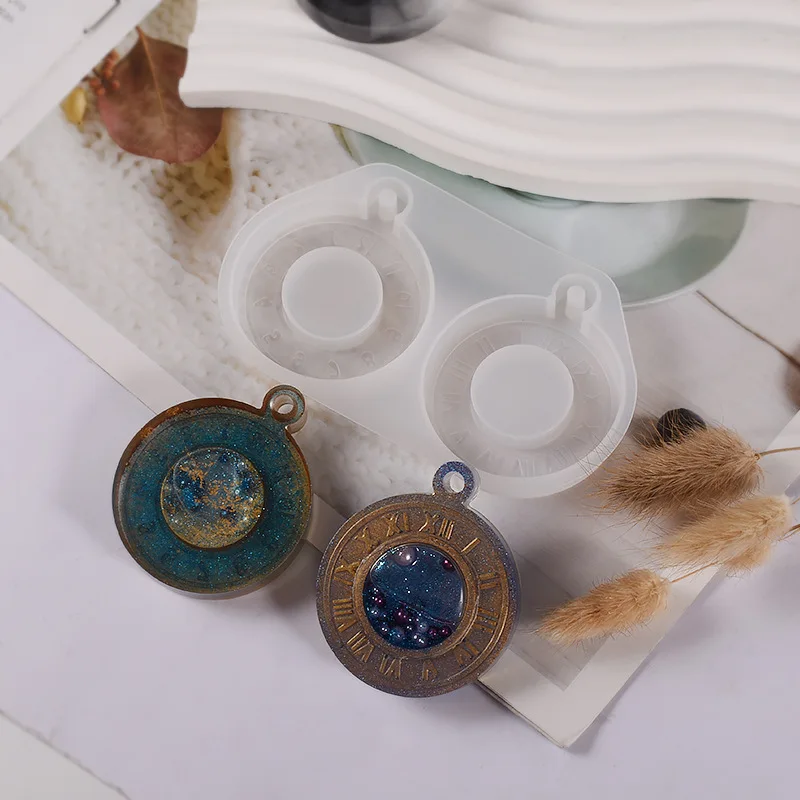 Pocket Watch Lighter Shape Keychain Mold Jewelry Epoxy Silicone Mould DIY Crafting Resin Pendant Silicone Mould