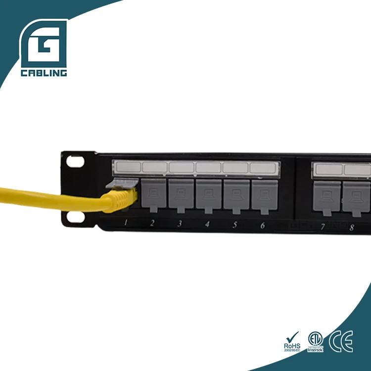Geteknet Top quality 1U 19inch modular keystone patch panel 24 port lan patch panel Cat6 Cat5e Cat6a networks patch panel