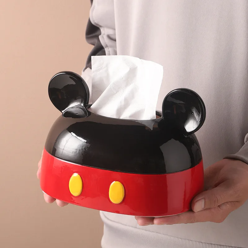 Cartoon Cute Micky Ceramic Tissue Box Living Room Dining Room Coffee Table Study Bedroom Decoration Cover Holder