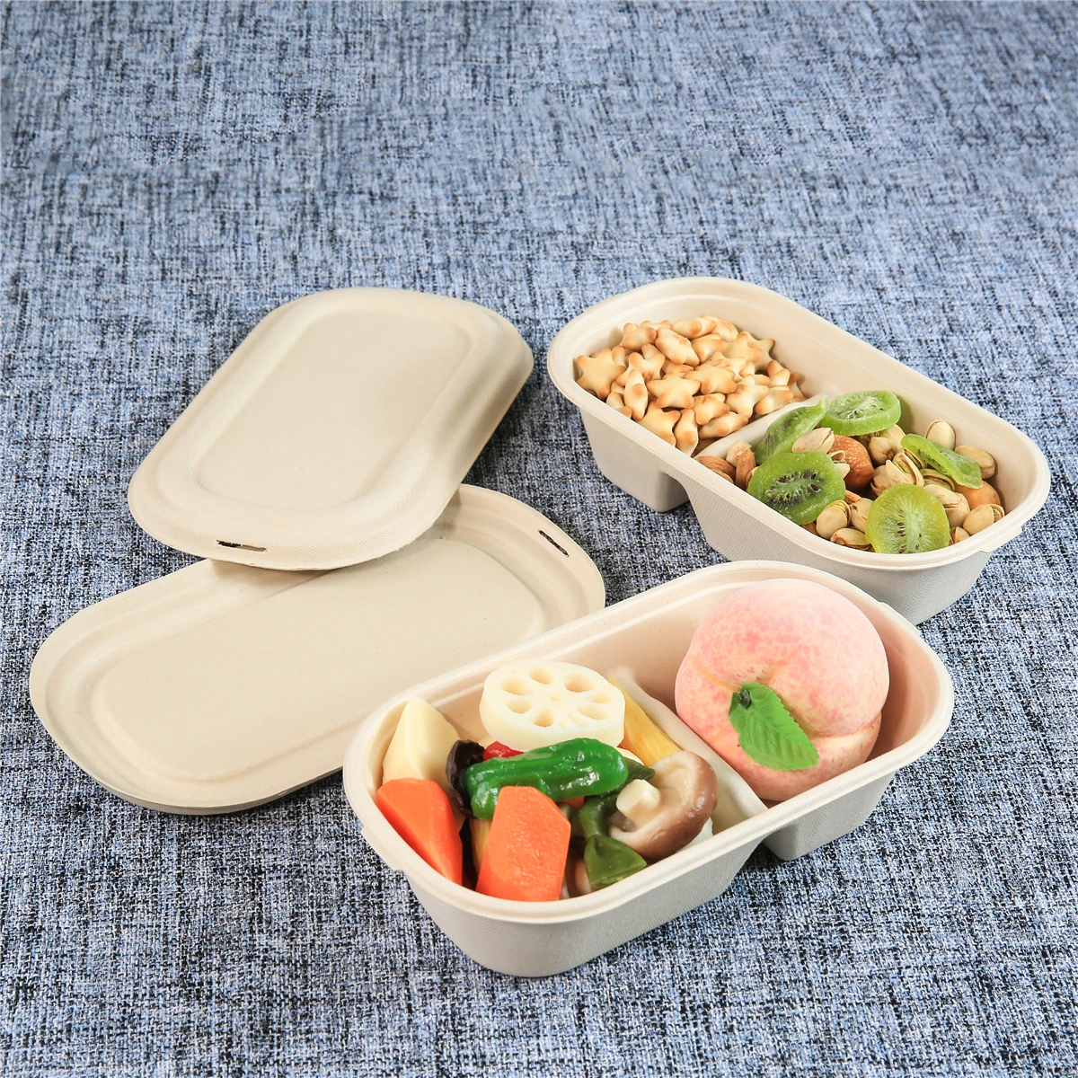 
Lz-SB01-2 Biodegradable tableware disposable sugarcane bagasse pulp bamboo bowl 