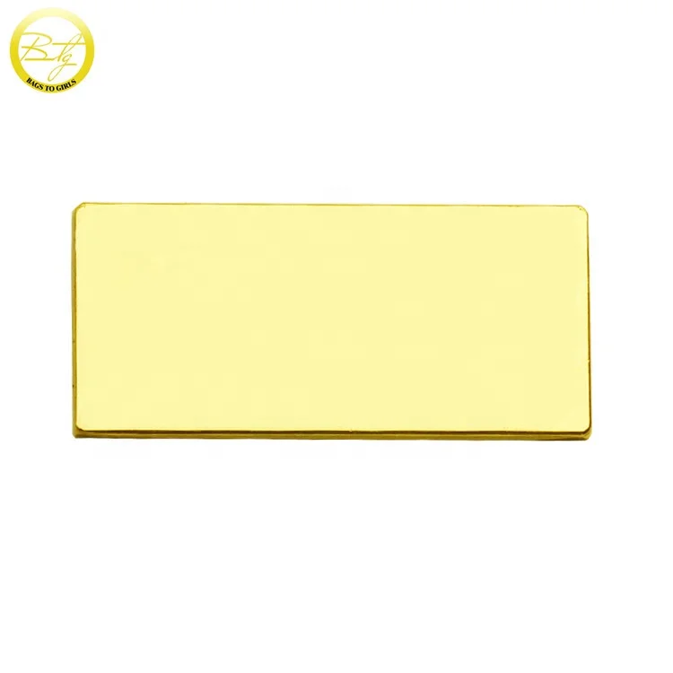 Die casting bags gold name punched metal labels with 3M sticker engraved logo self adhesive plate for door