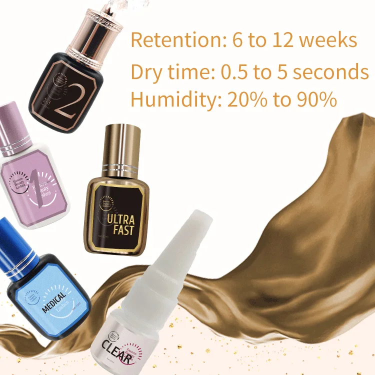 Professinal Sensitive Fast Dry Time High Temperature And Low Humidity Black Clear Eyelash Extensions Glue