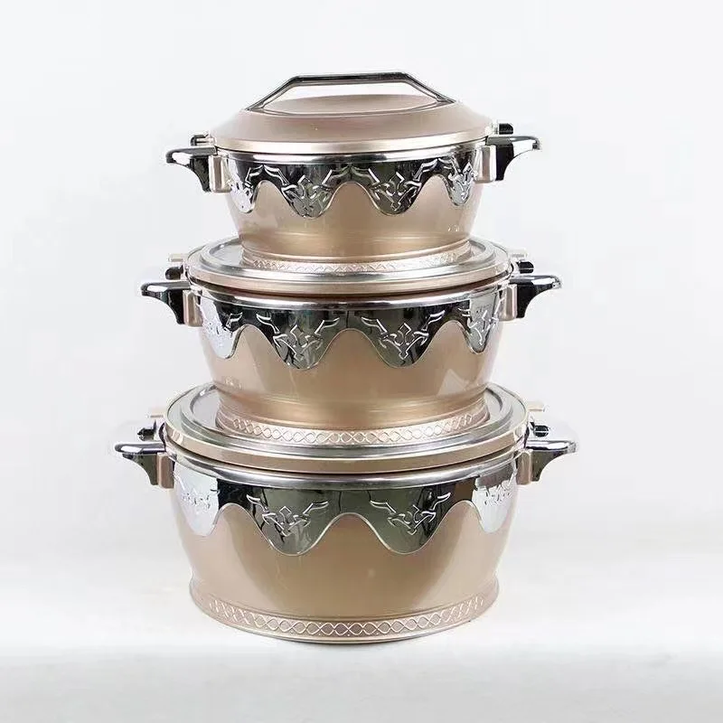 High Quality Large Capacity 3pcs Food Storage & Container 2.3L+4.5L+6.5L Hot Pot Sets Food Warmer