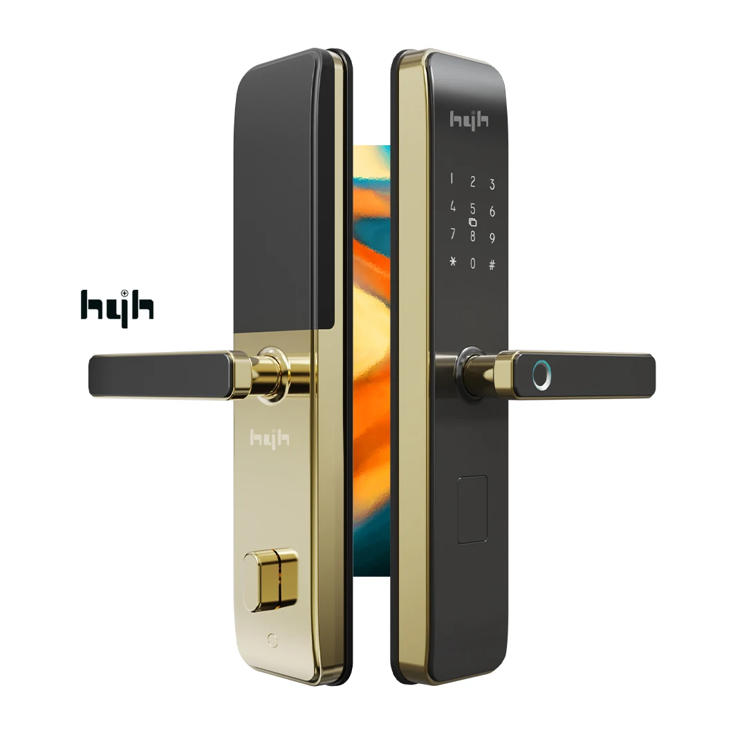 hyh Factory Factory Aluminium Alloy Keyless Card Digital Fingerprint TTLock Bluetooth Smart Security Door Lock