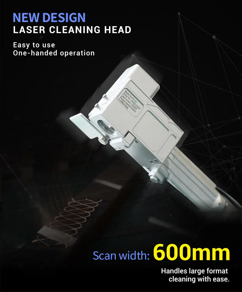 Optical fiber continuous surface CNC cleaning automatic rust removal Ruike handheld laser cleaning machine