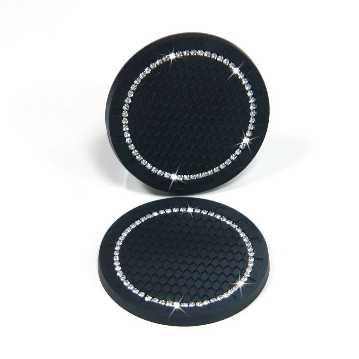 Dropshipping Service Tabletop Protection Thickened Round Circular Cup Holder Car Coasters 2 Pack Diamond Silicone Drink Coasters