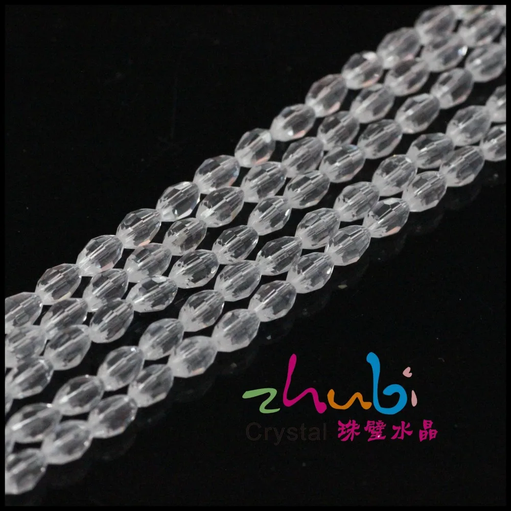 Zhubi 4X6MM Faceted Crystal Olive Beads Rondelle Glass Beads for Jewelry Making DIY Necklace Bracelet Charms Kits