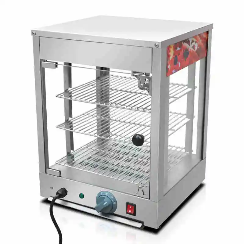 High Quality Stainless Steel Glass Chicken Sausage Display Warming Showcase Electric Table Top Food Warmer For Fast Food