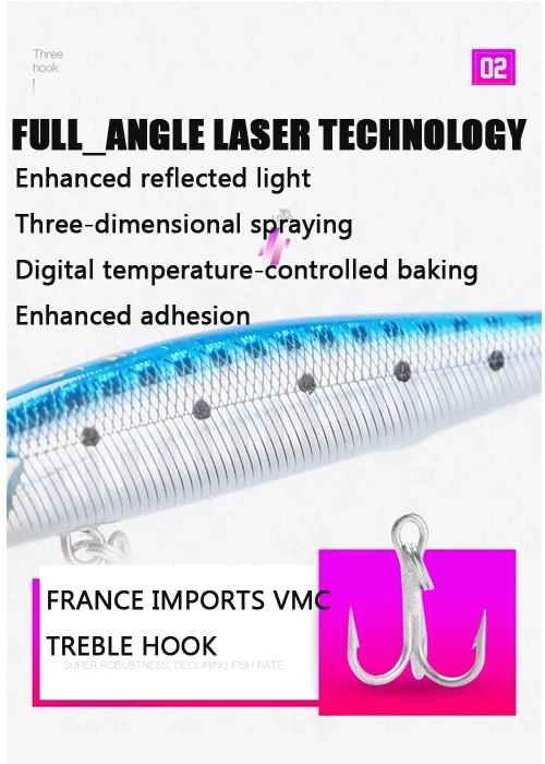 LUTAC 70mm 90mm Pencil Lure Wholewater Stick Bait Treble Hooks 3D Lure Eyes With 8 Colors