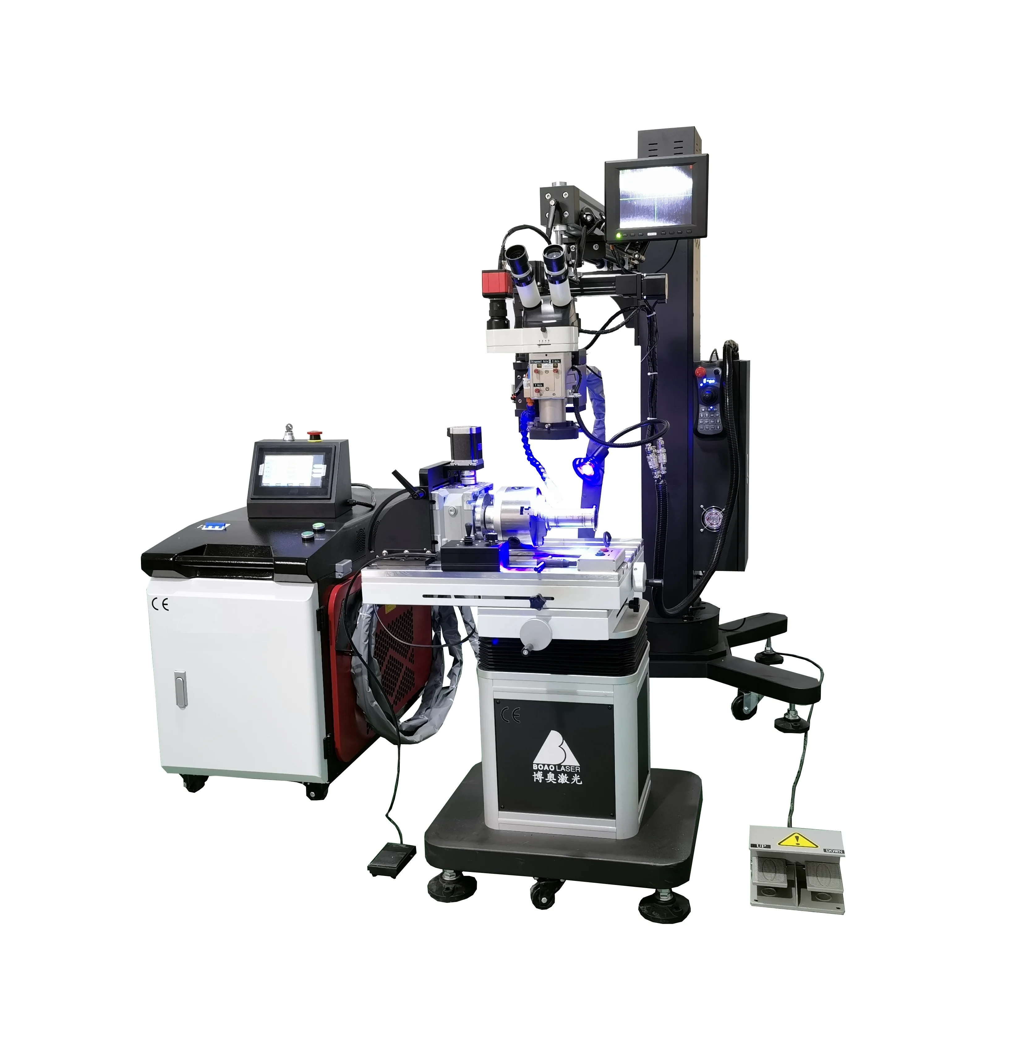 BOAO 1500W 3000W Fiber Lase Welding Machine for Big Mold Repairing Application Metal Mould Crane Arm Laser Welder