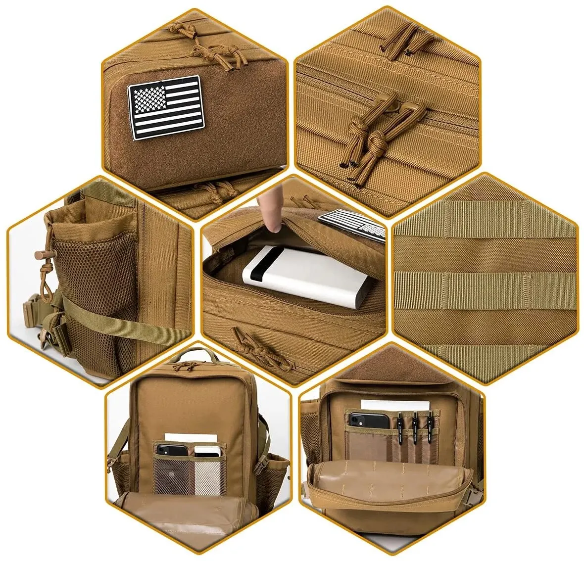 Tactical Backpack for Men and Women 3 Day Bug Out Bag Large waterproof Rucksack for School Hiking Trekking Hunting Gym Gear