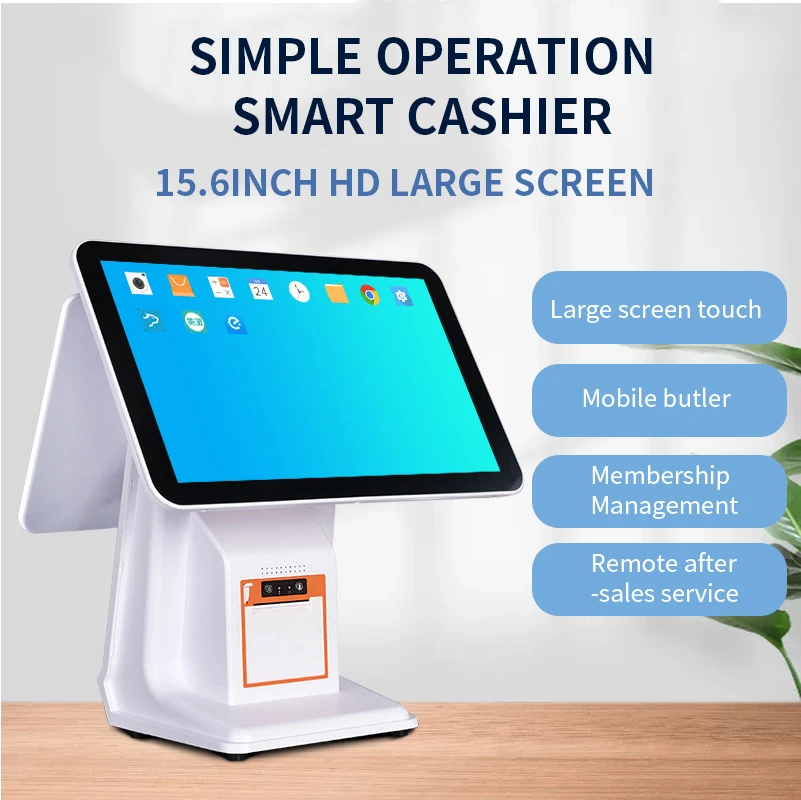 15.6' Touch Screen POS Electronic Terminal with printer Cash Register all in one Machine