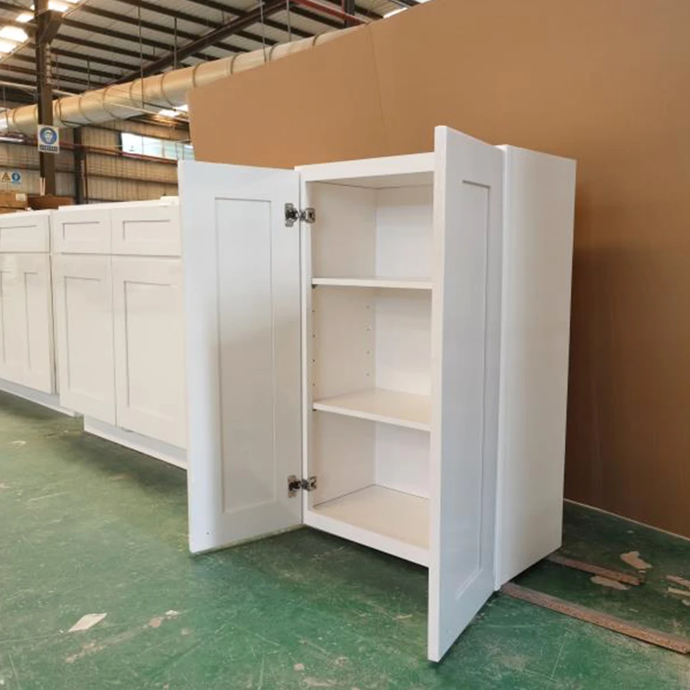 Gabinetes de Cocina RTA White Shaker Modular Kitchen Cabinets Solid Wood Direct From China