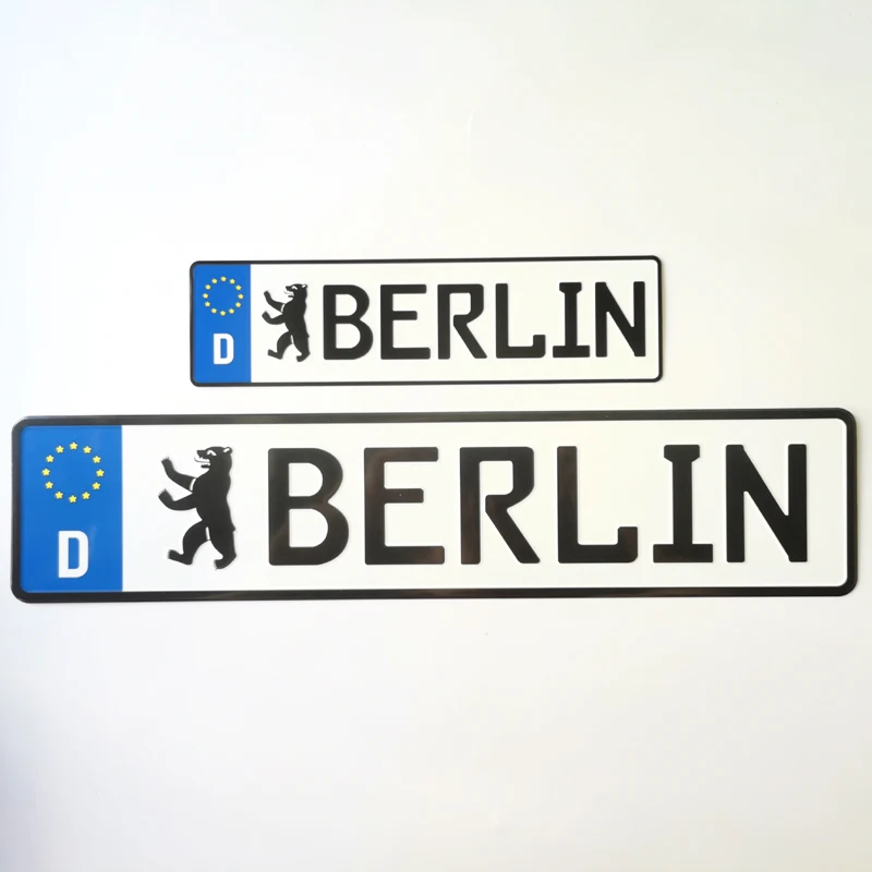 Германия Берлин тисненый логотип Сувенирный номерной знак металлические знаки 10x46 см