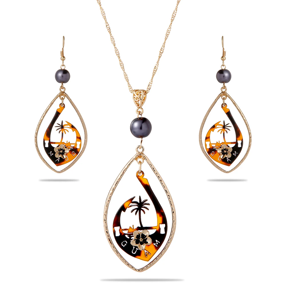 SophiaXuan Wholesale Hawaiian Acrylic Jewelry Set Hyderabad Holiday Pearl Jewelry Set