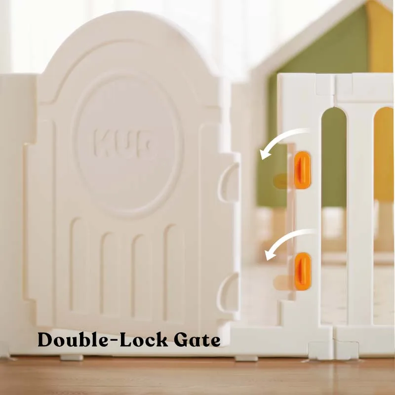 KUB Baby Play Pens with Mat Folding Kids Play Yard Plastic Indoor Fence Playpen for Baby and Toddlers