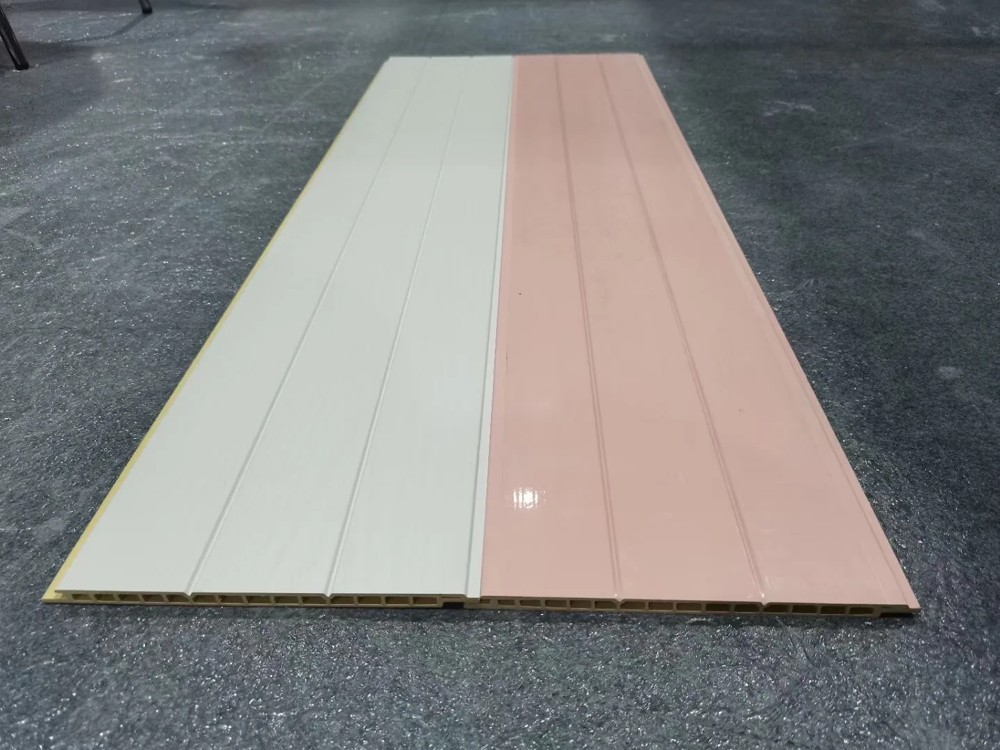 Fast install waterproof indoor  Fluted Dado decoration wall ceiling board Pink color PVC integrated wall panel