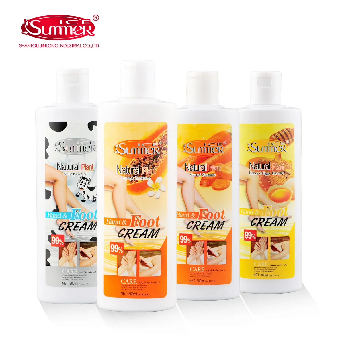 ICESUMMER Natural Extract Hand And Foot Cream Cosmetic Packaging Plastic Tube Hand Cream Foot