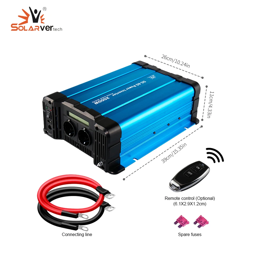 600 1000 1500 2000 watt 2500 3000 4000 5000 6000 Watt 12V 24V 48V Dc To Ac 110V 220v 230V Off Grid Pure Sine Wave Power Inverter