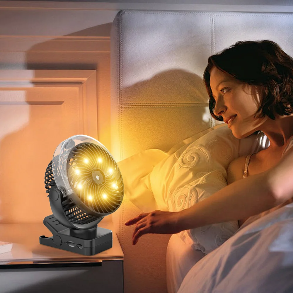 Portable 6 Inch Clip On Fan Baby Stroller 12000mAh Battery Spray Desk Table Fan With Flexible Tripods Rechargeable Mist Clip Fan