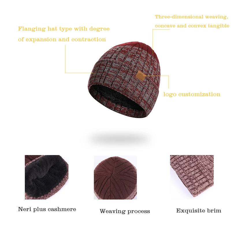 Hot Selling 3 Piece Beanie Set Winter Fashion Warm Ski Sport Beanie Hat Custom Logo Plain Voguish Acrylic Mitten Scarf Set