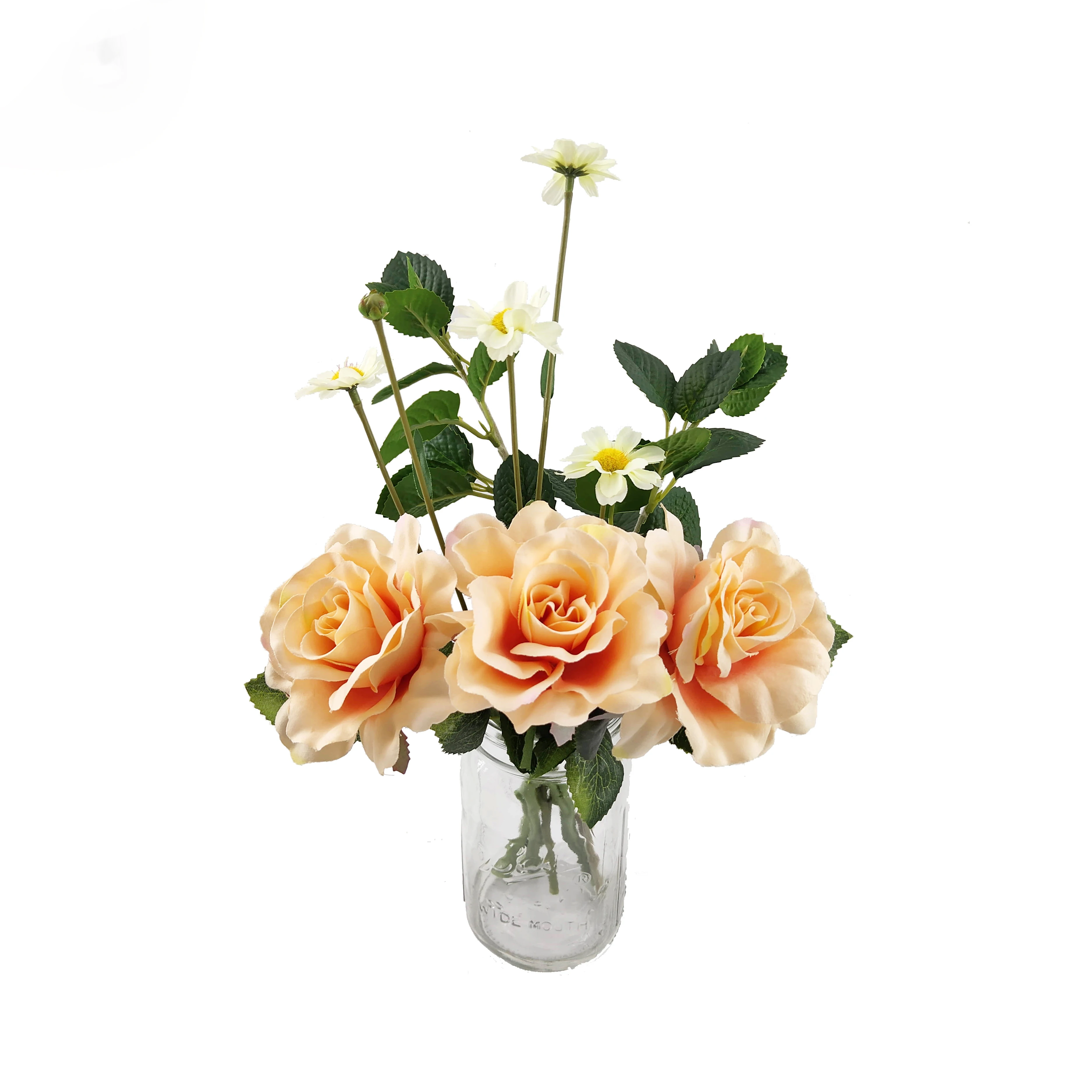 Artificial Plants Artificial Flowers Home Decoration Wedding Decoration Artificial Peony Glass Bottle Woody Plants